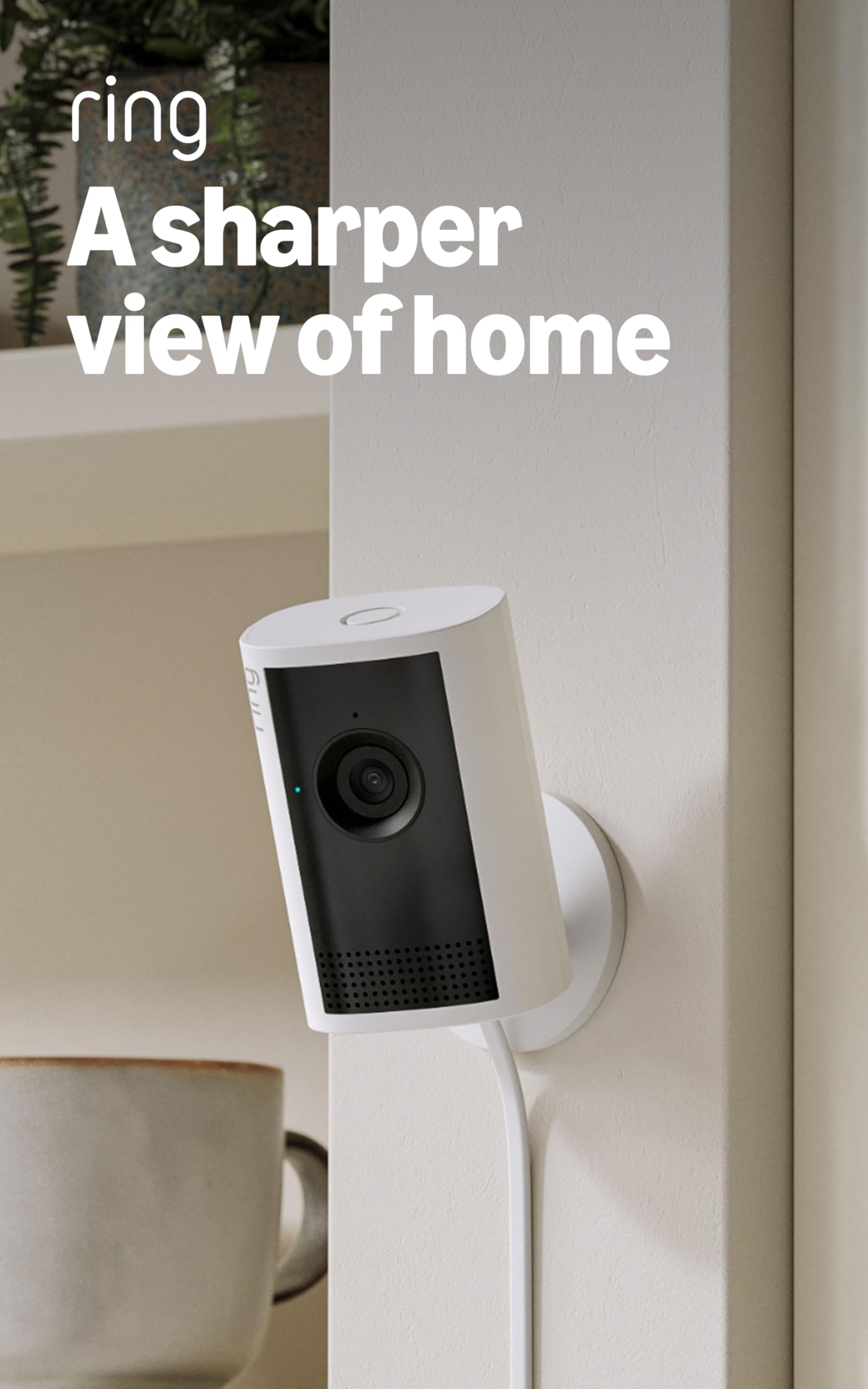 Ring Indoor Cam 2K, Retinal 2K for crisp video, 6x Enhanced Zoom, Night Vision, 