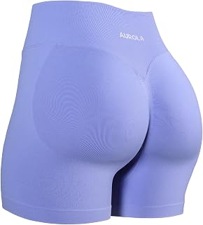AUROLA Influence Workout Shorts for Women, 2.5 3.5 4.5 5.5 6.5 No Roll Up Squat Proof Scrunch Seamless Compression Gym Shorts