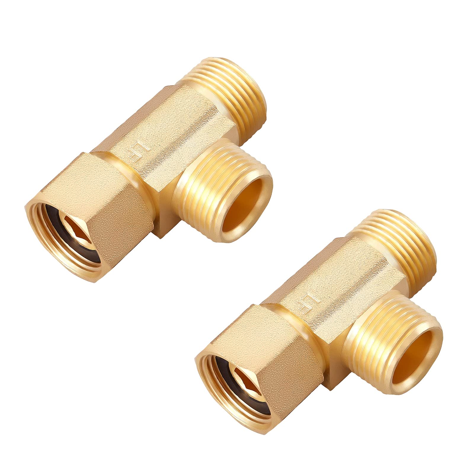 Lead-Free Brass 2 PCS 3/8 Inch Angle Stop Add-A-Tee Compression Tee Valve | 3/8"