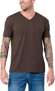 Men's V-Neck T-Shirt Fitted Short Sleeve Soft Cotton Vneck Tees S-2XL
