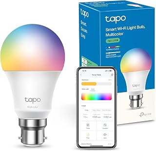Tapo L530B B22 Smart Bulb Multicolour Dimmable LED Light Bulb | 806 Lumens 60W Equivalent, 16M Colours, 2500-6500K, Schedule & Timer, Works with Alexa & Google, No Hub Required