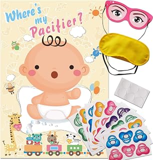 ADJOY Pin The Pacifier - Baby Shower Party Favors and Game