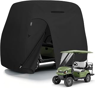 Explore Land 600D Waterproof Golf Cart Cover Universal Fits for Most Brand 2/4/6 Passenger Golf Cart (3 Sizes Option)