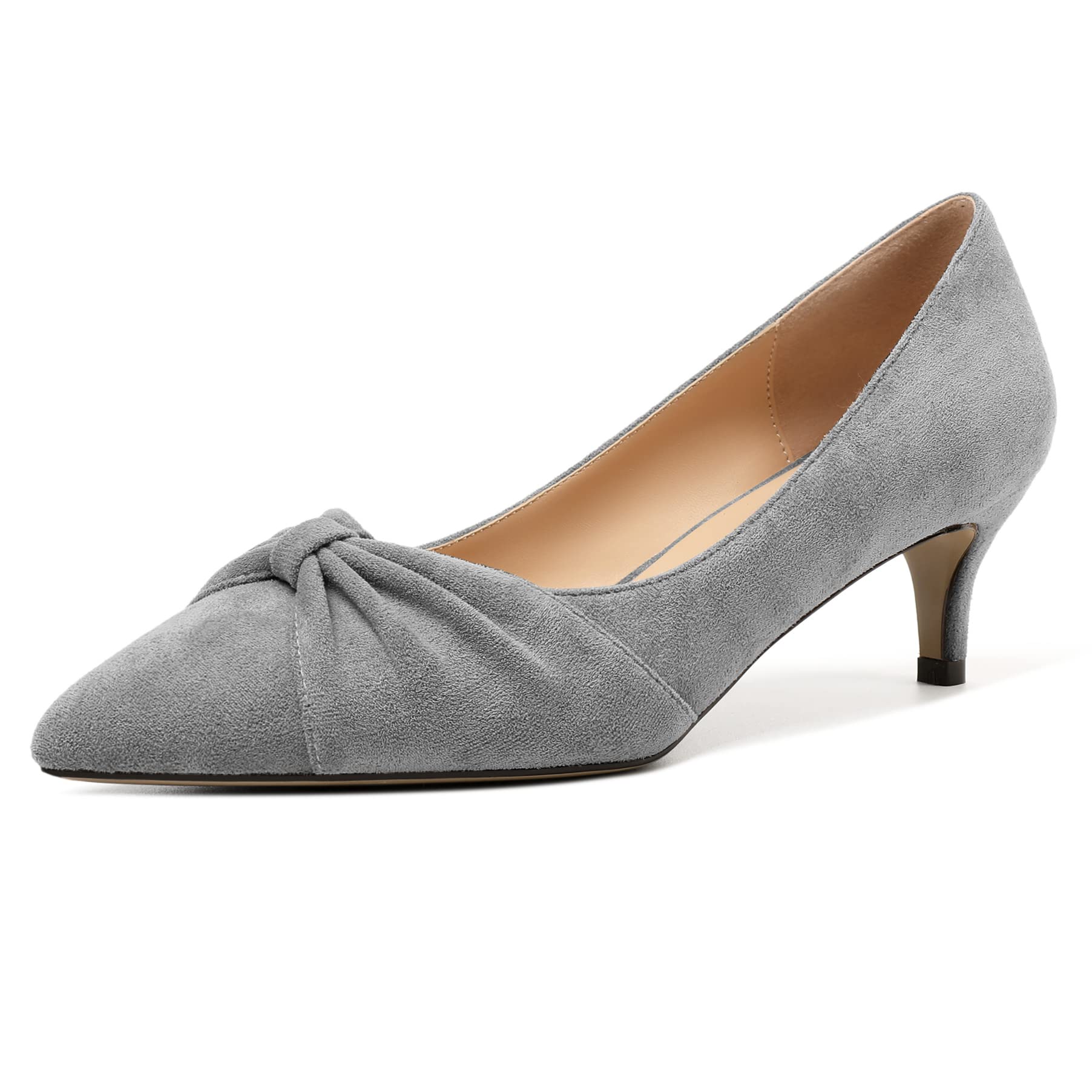 Elashe Women's Pumps Kitten Heel Pointed Shoes 2 Inches Low Heel