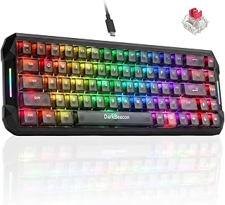 DarkBeacon Flux 68 HE Mechanical Gaming Keyboard Rapid Trigger with Adjustable Actuation, AI-Powered Software, Hall Effect Magnetic Switch, 8KHz Polling, RGB Backlit, 65% Wired Keyboard for PC Gamer
