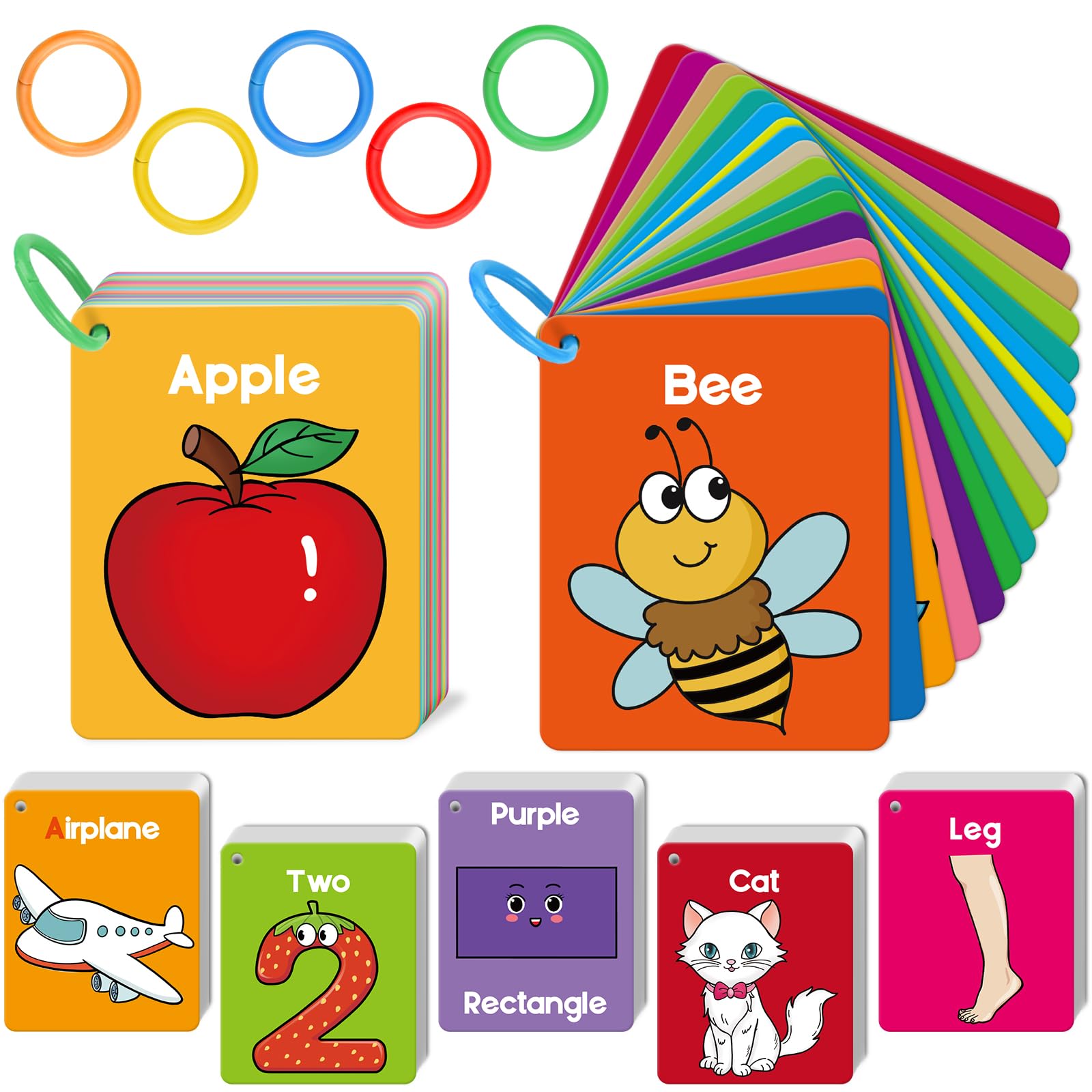 Torlam Toddler Flash Cards Baby Cognitive Flashcards for Kids, Learning Alphabet