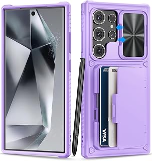 BXYJY for Samsung Galaxy S24 Ultra Case Wallet, Credit Card Holder, Purple