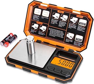 Fuzion Digital Pocket Scale, 500g x 0.01g Gram Scale, High Precision | Small Jewelry Scale with 50g Calibration Weight, 6 Units Ounces Grains, Tare Function for Jewelry, Coin, Powder, Food