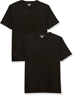 Amazon Essentials Men's Short Sleeve Crew Neck Pocket T-Shirt Regular Fit 2 Pack