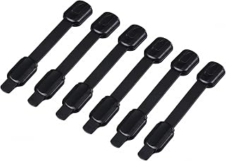 6 Pack Reptile Terrarium Lid Locks, Adhesive Screen Cover Clips for Snake, Gecko, Lizard and Turtle Enclosures, Black