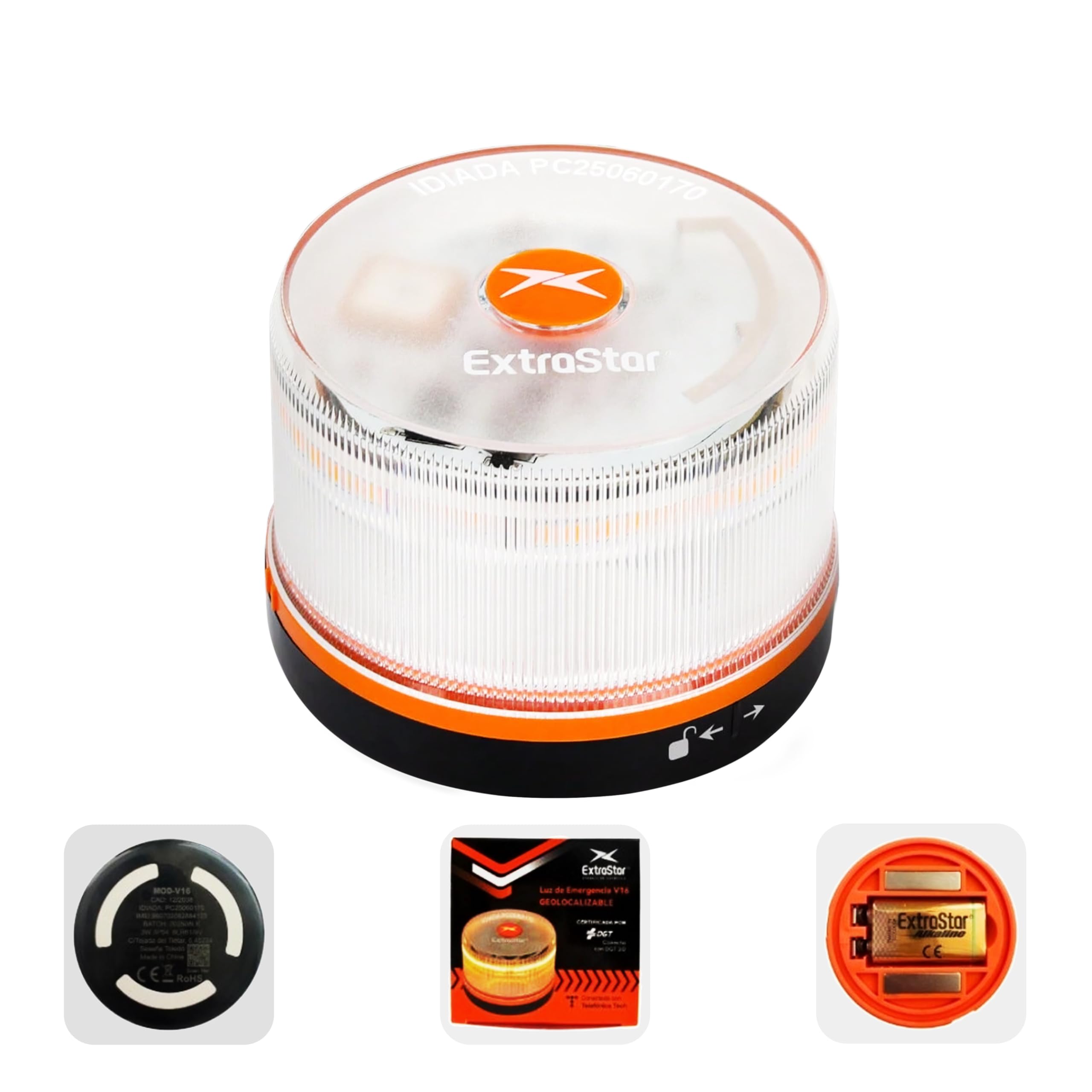 HIBRON EXTRASTAR V16 DGT Approved Emergency Beacon with Geolocation, DGT 3.0 Con