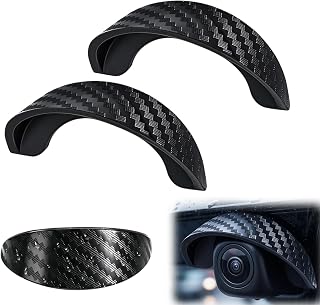 Waterproof Rear View Camera Rain Shield Cover,Backup Camera Rain Shield，2 | Backup Camera Rain Hood Cover with Curved PVC Canopy,Universal Car Adhesive-Backed Rear Guard for Outdoor Parking