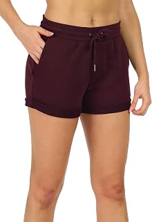 icyzone Women's Gym Shorts High Waist Cotton Sports Shorts with Pockets Short Trousers for Running Running Fitness