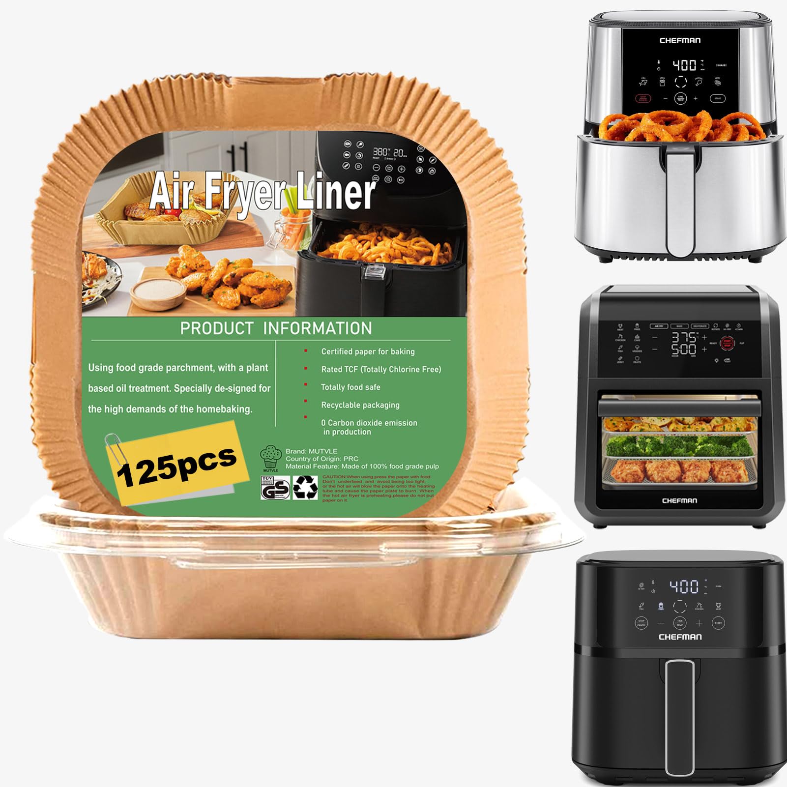 Air Fryer Liners for CHEFMAN Air Fryer 9 Qt, Power XL Air Fryer Liners | 6qt 8QT