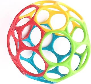 Bright Starts, Classic Easy Grip Oball - BPA Free - Red, Yellow, Green, Blue, Age Newborn & More