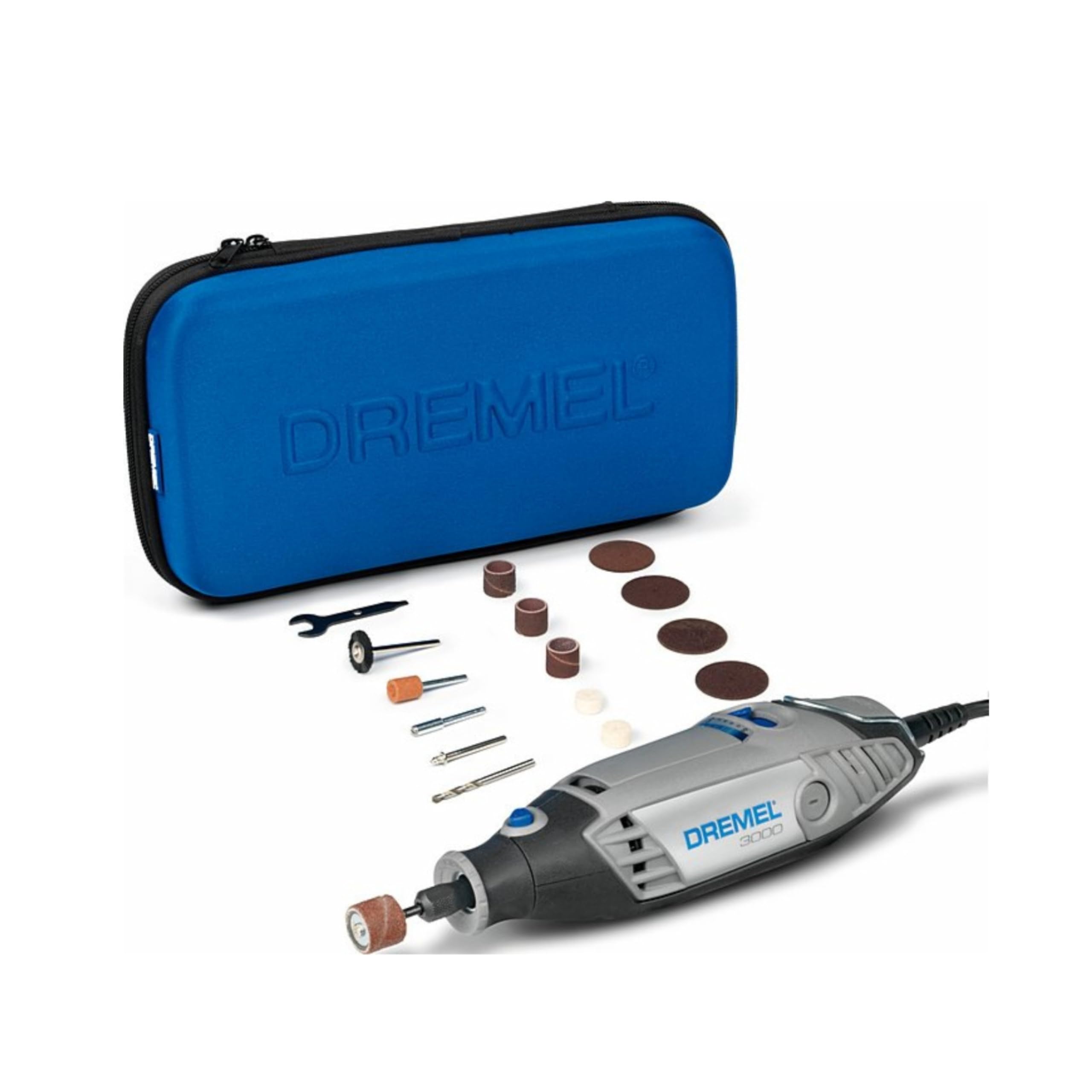 Dremel 3000 Corded 130W Rotary Tool Kit with Soft Case and 15 Accessories | Vari