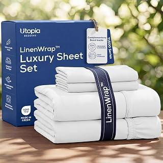 Utopia Bedding Queen Bed Sheet Set Brushed Microfiber Soft Luxurious Sheets with Fitted Sheet, Flat Sheet and 2 Pillow Cases, Queen Bed Sheets with Pocket