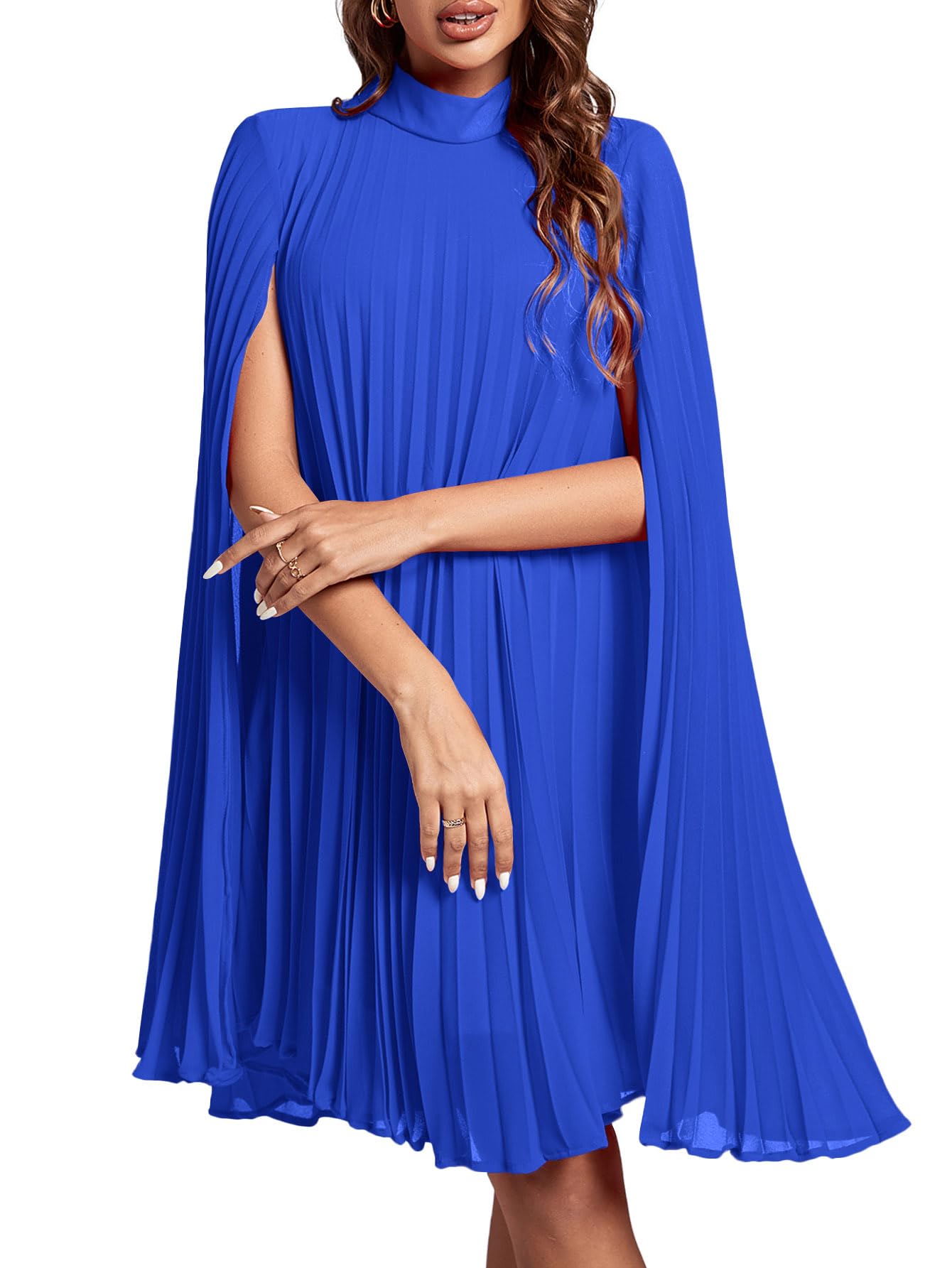 Women's Cloak Sleeve Party Midi Dress