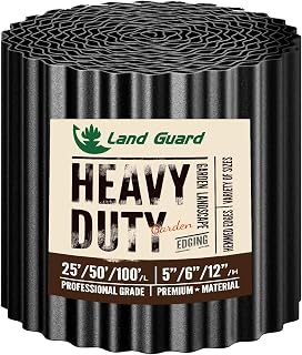 Land Guard Corrugated Metal Garden Edging, 6"×50' Landscape Paver Edging, Modern Black Metal Garden Edging