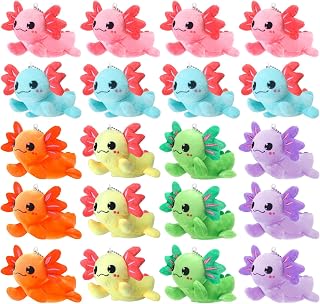 WinnerWhy 20 Pcs Axolotl Plush Keychain Axolotl Stuffed Animal, Multicolor