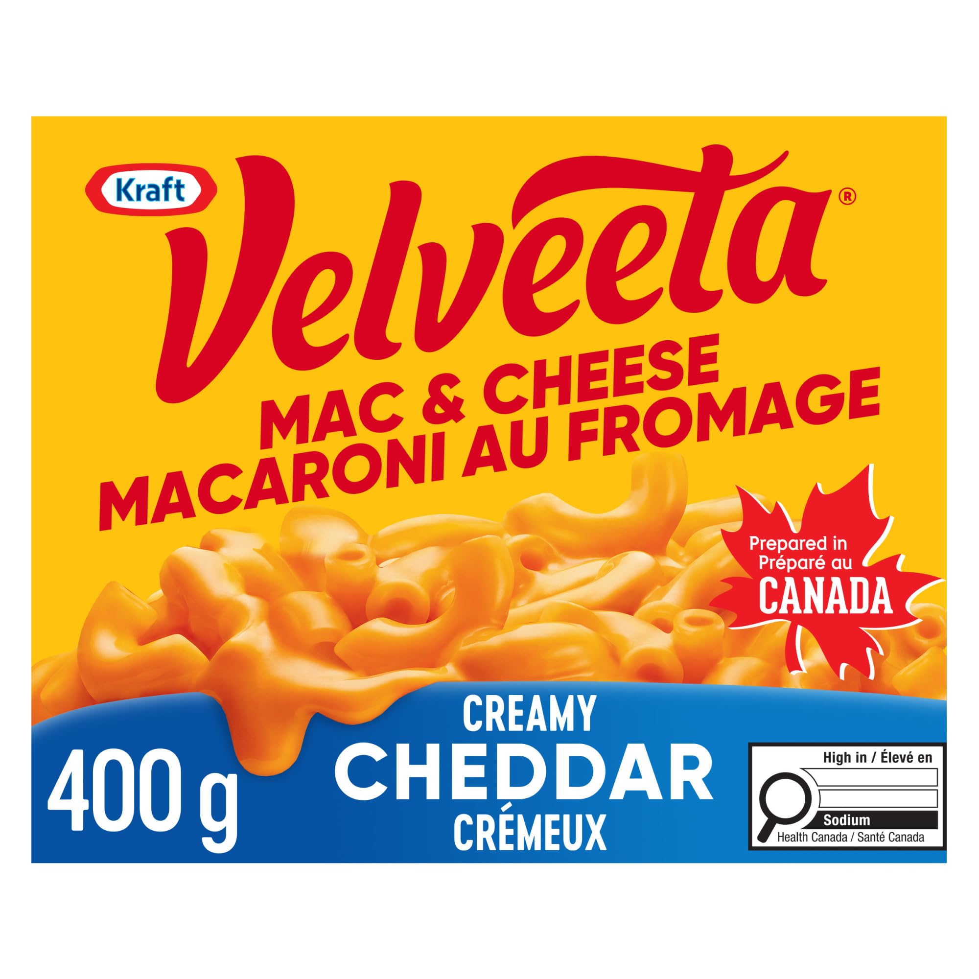 Kraft Deluxe Velveeta Creamy Cheddar Mac & Cheese, 400 g Box