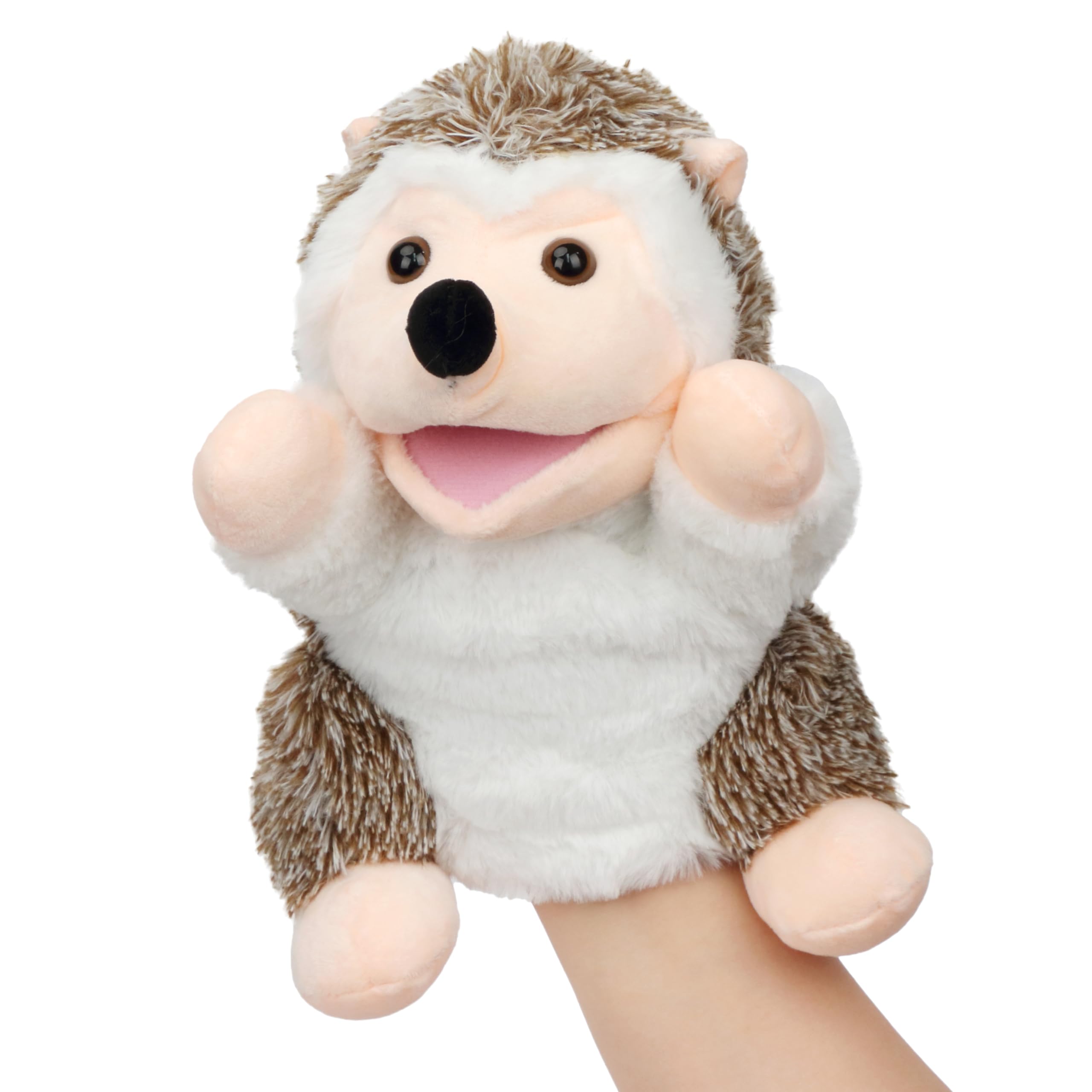 Easfan Hedgehog Hand Puppet with Movable Mouth Plush Toy Gift for Kids 10" | Int