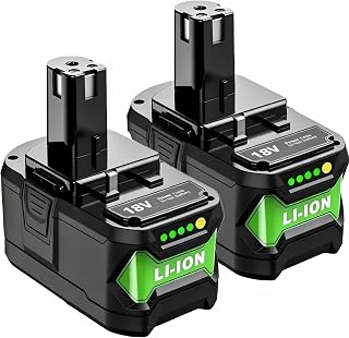 Replacement for Ryobi 18V Battery 6.0Ah, 2-Pack P108 Battery Compatible with Ryobi ONE+ System, 6000mAh Li-Ion Power Tool Battery Pack for P102 P103 P104 P105 P107 P109 P122