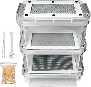Live Mealworm Breeding Kit Clear Mealworm Feeding | Silkworm Feeding Container for Pet Parents Breeders Hobbyists Farmers Farm School Home Workshop Science Projects