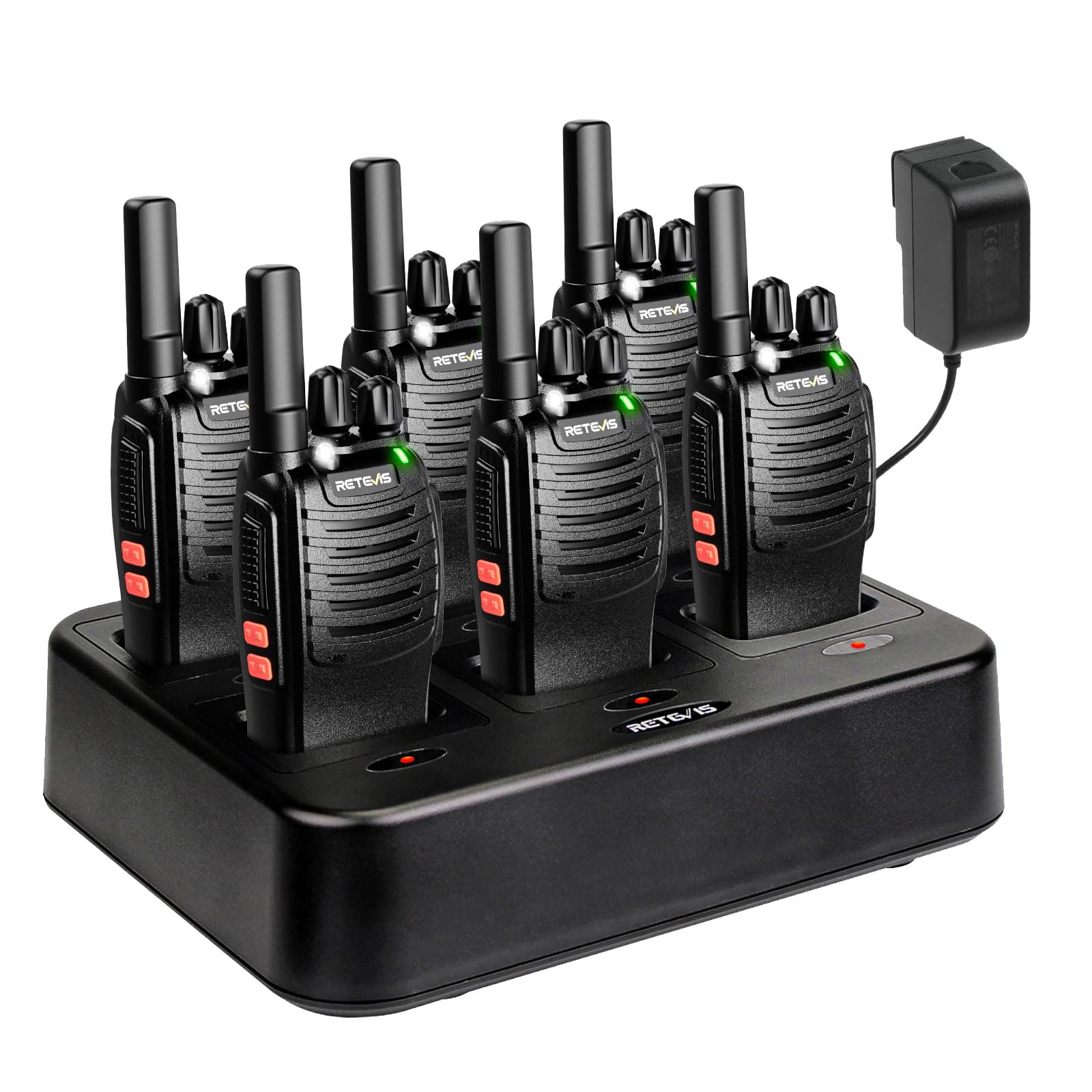 Retevis H777 Walkie Talkies, with 6-Way Multi Unit Charger(6 Pack) | Portable, M