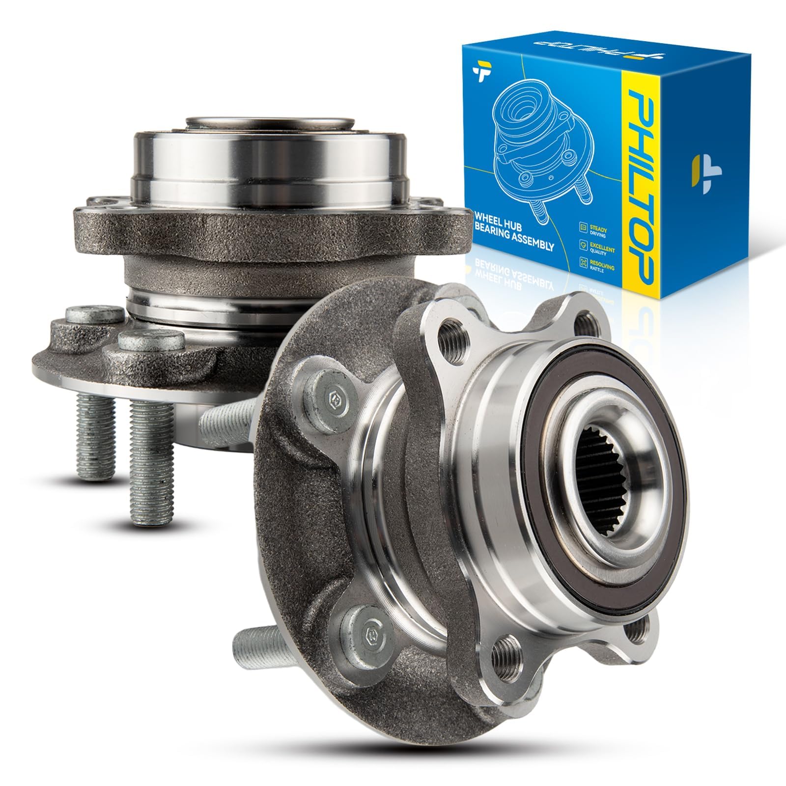 PHILTOP 512498 2 x Front/Rear Wheel Bearing Hub Assembly for Fusion, MKZ | for 2