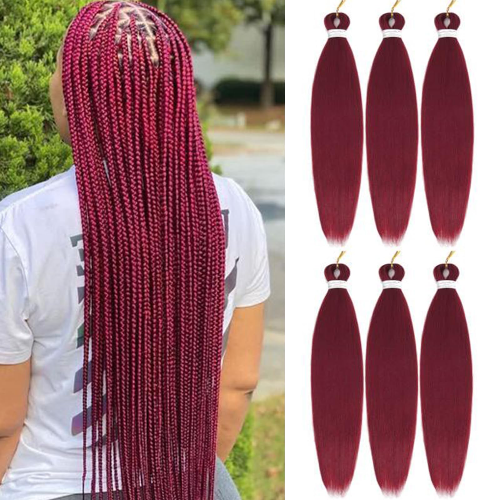Liang Dian Pre-Stretched Braiding Hair 22 inch 6 packs Hot Water Setting Synthet
