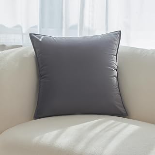 1 Piece Dark Grey Velvet Decorative Throw Pillow Cover 18 x 18 Inch Soft Solid Square Cushion Case for Living Room Sofa Bed 1PC