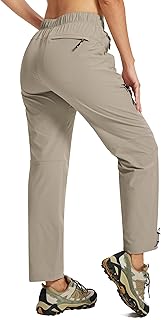 MoFiz Womens Hiking Cargo Pants Waterproof Lightweight with Zipper Pockets