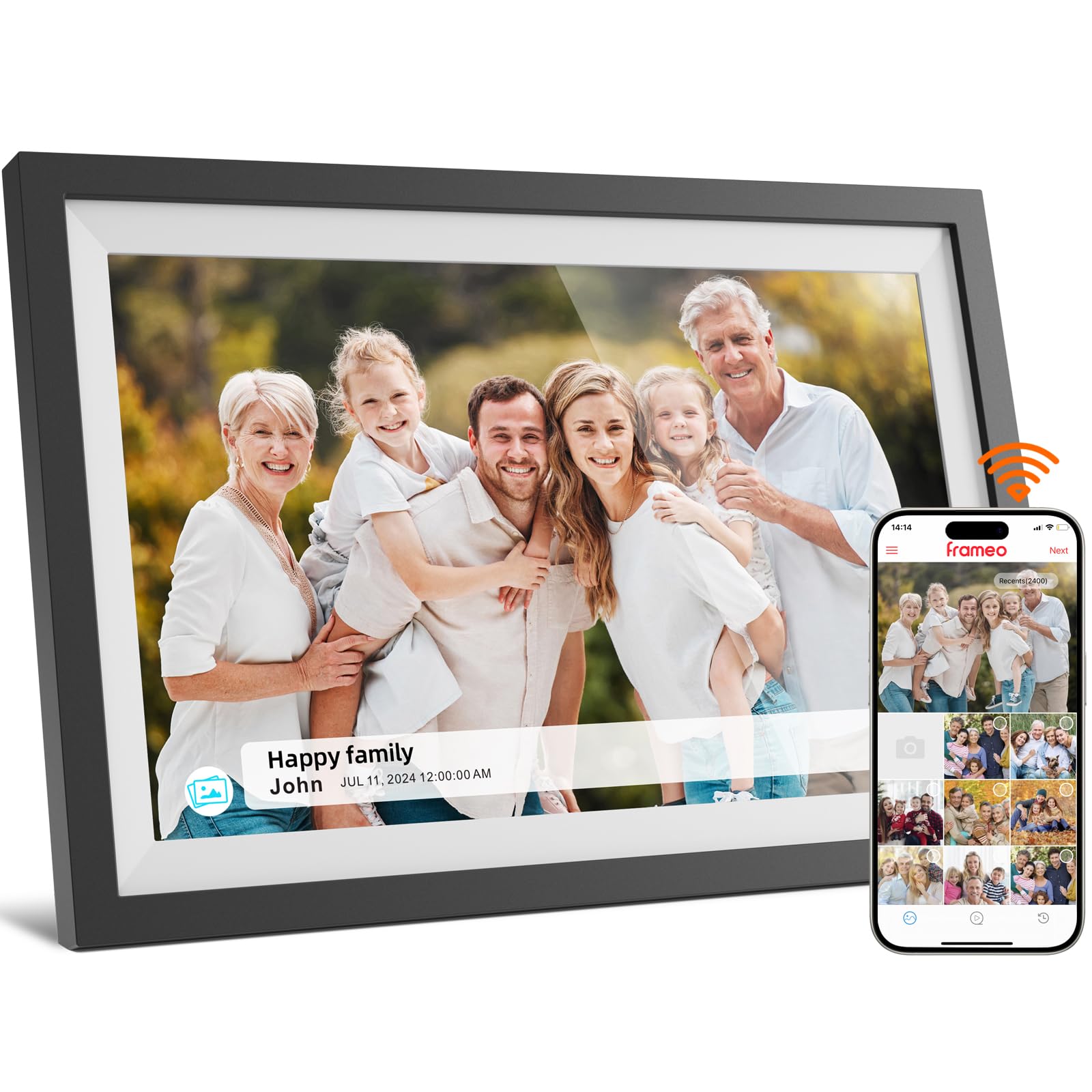 Digital Photo Frame,10.1 Inch Frameo Digital Picture Frame with Auto-Rotate | 12
