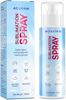 AOSORW Sublimation Spray for Cotton Shirts: Sublimation Coating Supplies for T-Shirts Canvas Polyester (5.07 oz / 150 mL)