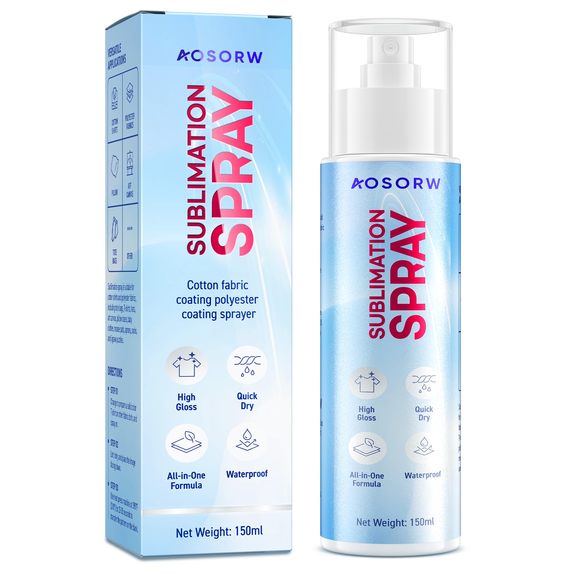 AOSORW Sublimation Spray for Cotton Shirts: Sublimation Coating Supplies for T-S