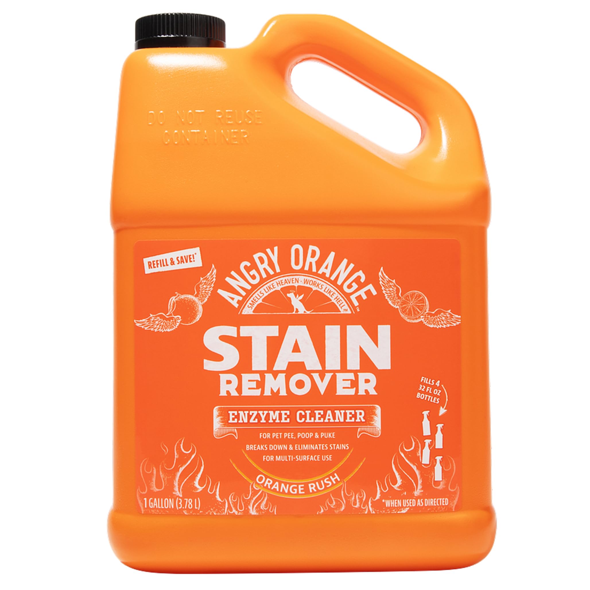 ANGRY ORANGE 1 Gallon Enzyme Cleaner and Deodorizer, Pet Stain and Odor Remover 