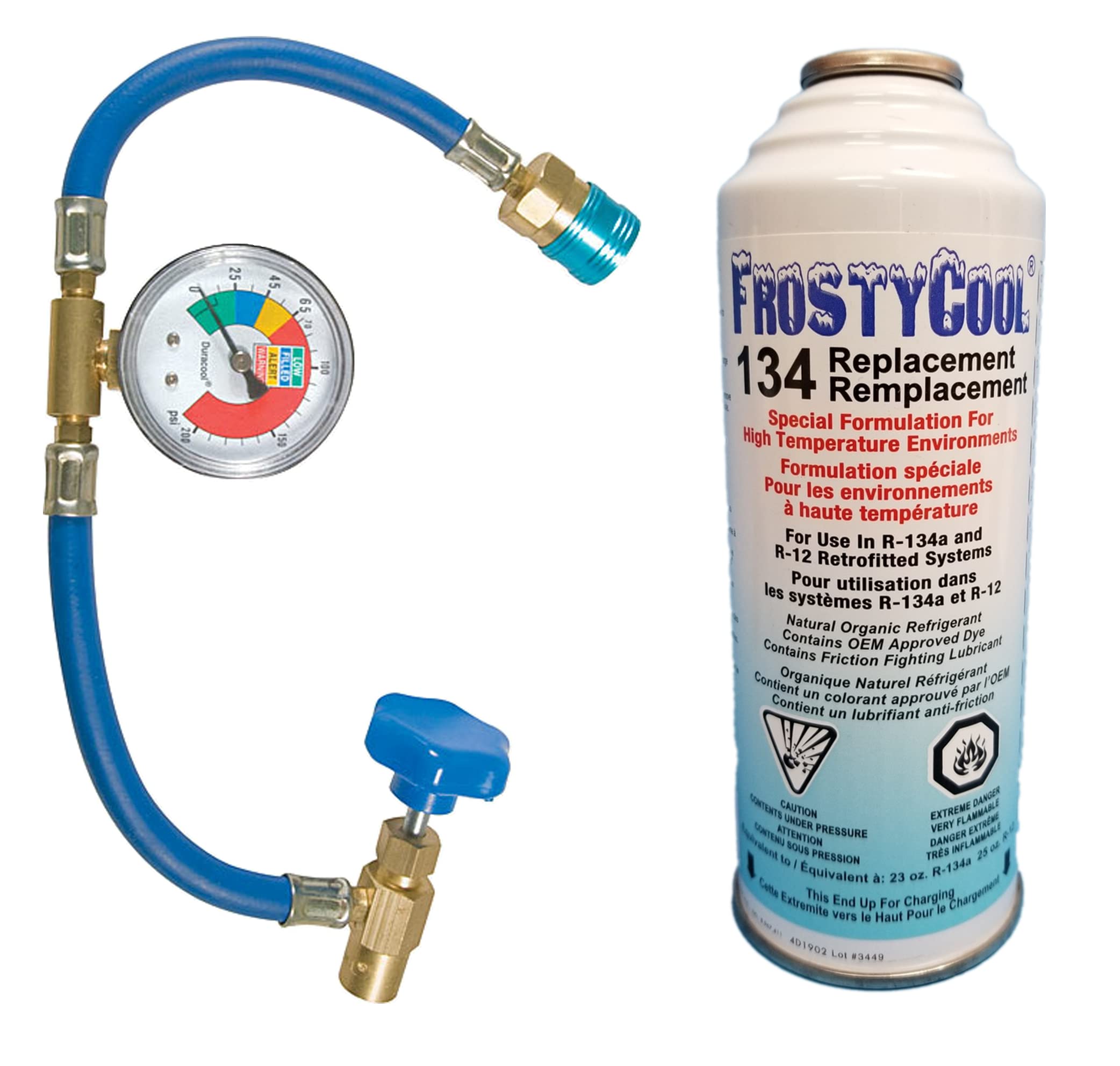FrostyCool 134 Replacement Refrigerant 8 oz. Can with Recharging Hose (Equivalen