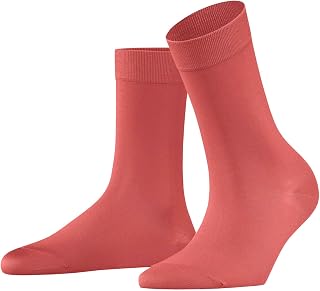 FALKE Women's Cotton Touch Socks Breathable Sustainable Thin Plain Elegant Excellent Colours Flat Seam In The Toe Area For Dress Casual Business Looks 1 Pair, Red (Lobster 8862) new - ecological, 5