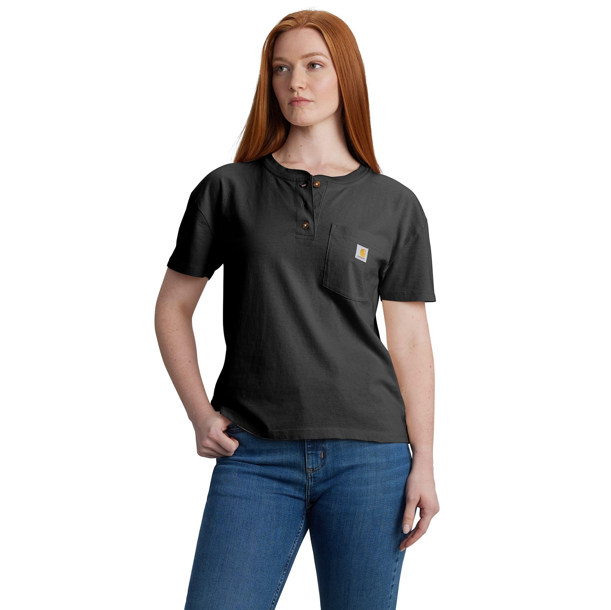 Carhartt Loose Fit Short-Sleeve Heavyweight Henley T-Shirt T-Shirt Heavy Weight 