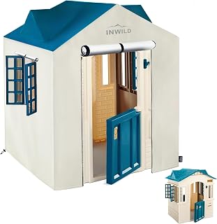 INWILD Outdoor Playhouse Cover, All Weather Protective Cover for Little Tikes Cape Cottage Playhouse, Full-Fitting, with Door and Window, 43" W x 35" D x 48" H, (Cover Only, Blue)