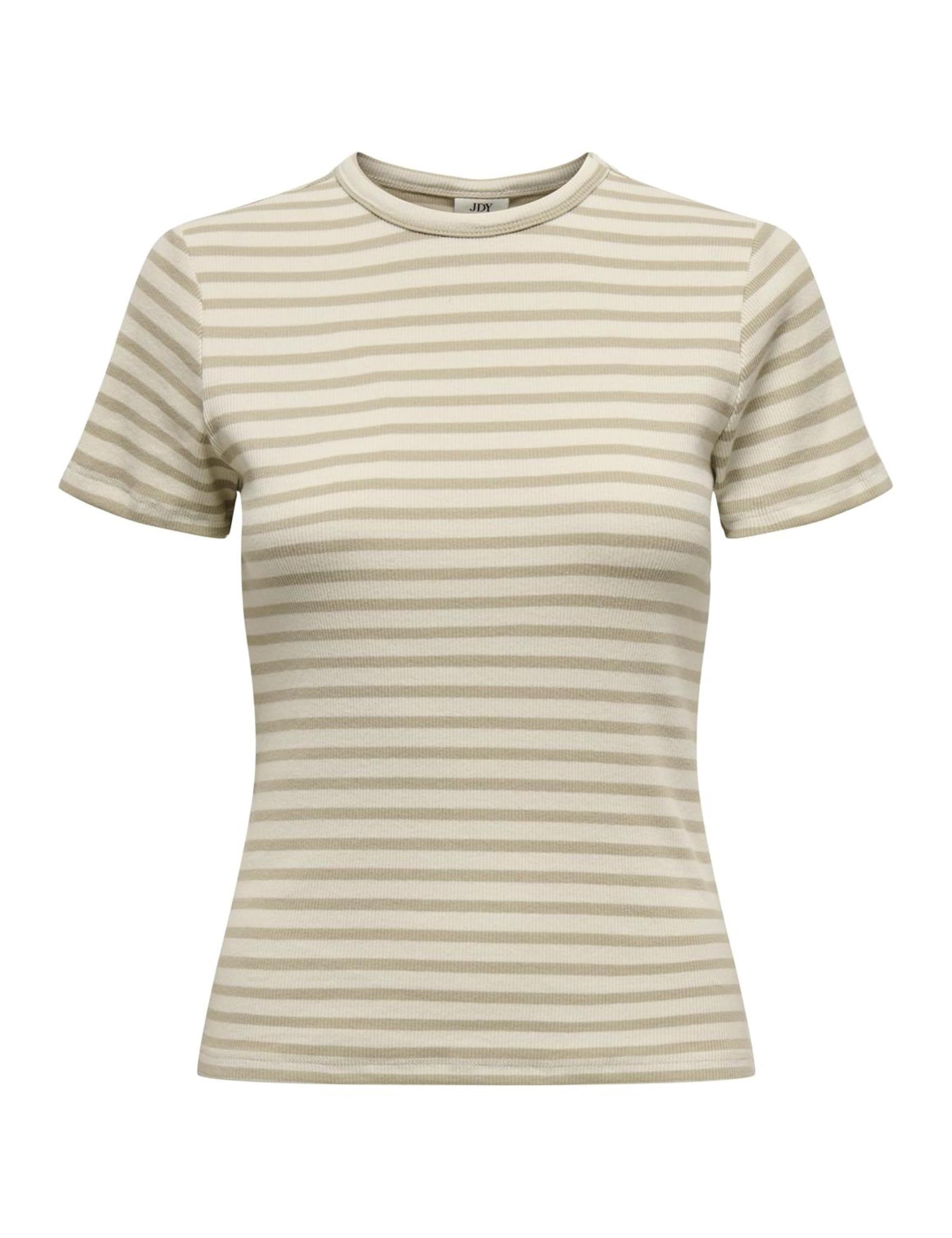 JDY JDYSOLAR Women's Basic Striped T-Shirt Round Neck Fashion Top