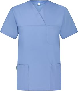 B-well ANGEL Unisex Sanitary Jacket for Women and Men V Neck, Short Sleeves, Uniform Sanitary Coats Women/Men