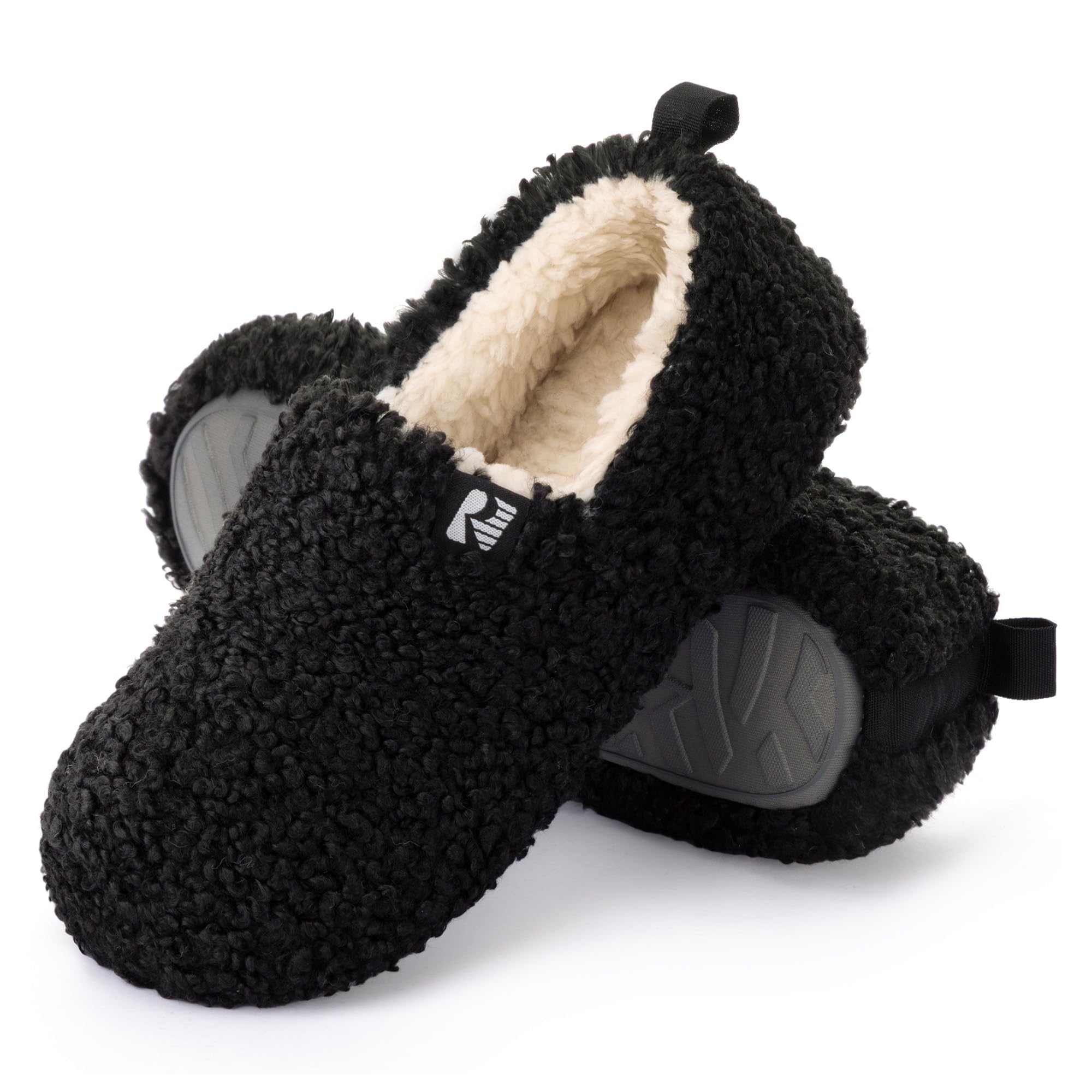 RockDove Women's Puff-Ease Faux Fur Closed Back Slippers