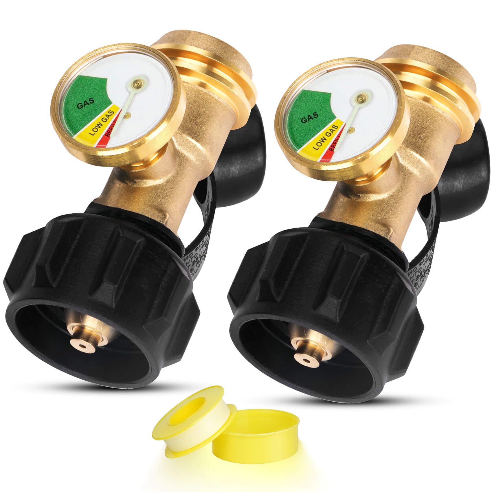 Propane Tank Gauge Level Indicator Leak Detector for 5-40lb Tank 2 Pack | Univer