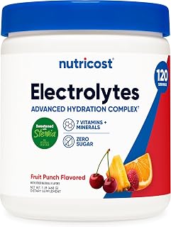 Nutricost Electrolyte Complex Powder (120 Servings, Fruit Punch) | Hydration Supplement Drink Mix with Vitamins and Minerals