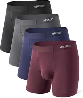 DAVID ARCHY Men's Modal Boxer Briefs, WaistFree Comfort Waistband, 4 Pack
