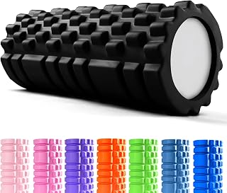 unycos EVA Foam Roller for Muscle Massage, 13 x 14 cm, Black | Roller for Legs, Back and Arms, Lightweight for Trigger Point, Self-Massage, Yoga, Pilates and Physiotherapy, Load 130 kg