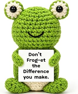 Thank You Gifts for Women Teacher Coworkers Nurse Boss Friends Manager, Funny Teacher Birthday Christmas Appreciation Gift, Cute Crochet Frog Desk Decor Inspirational Friendship Present for Woman