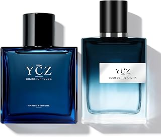 Ycz Men's Eau De Parfum Gift Set, 2 x 1.7 Fl Oz | Two-Piece Men's Cologne Set With Midnight Marine And Club Gentleman's Aroma For Daily Wear, Date Nights, And Gifts.
